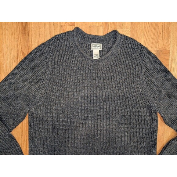 Men's L.L.Bean Organic Cotton Waffle Sweater Rollneck Crew Large Tall LT 515580 - Picture 3 of 7
